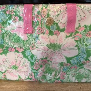 Lilly Pulitzer Green and Pink Floral Tote